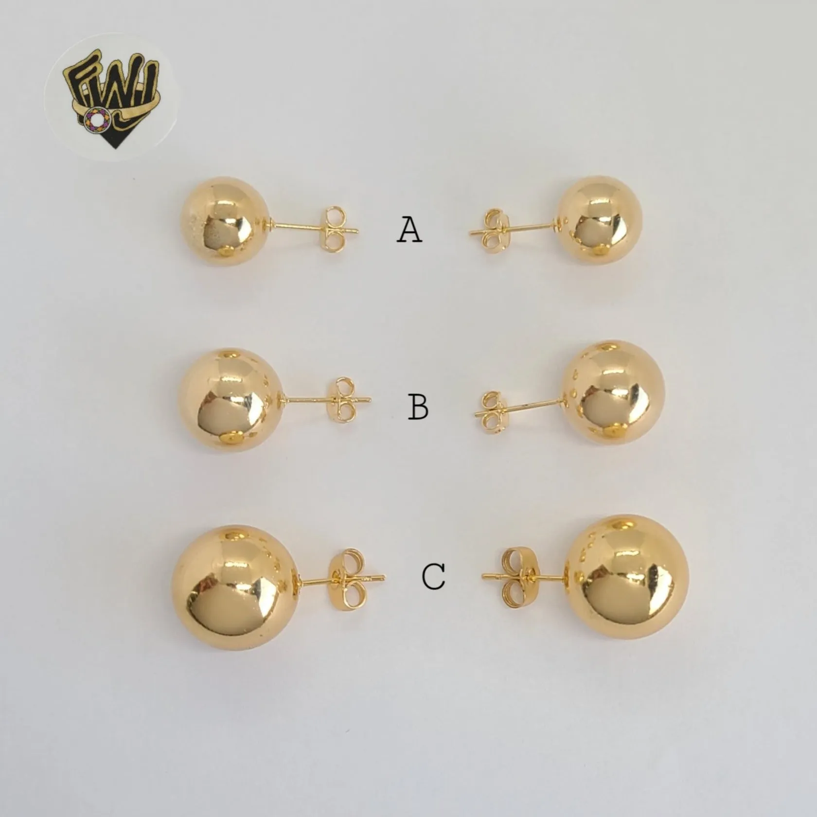 (1-1067) Gold Laminate - Stud Earrings - BGF