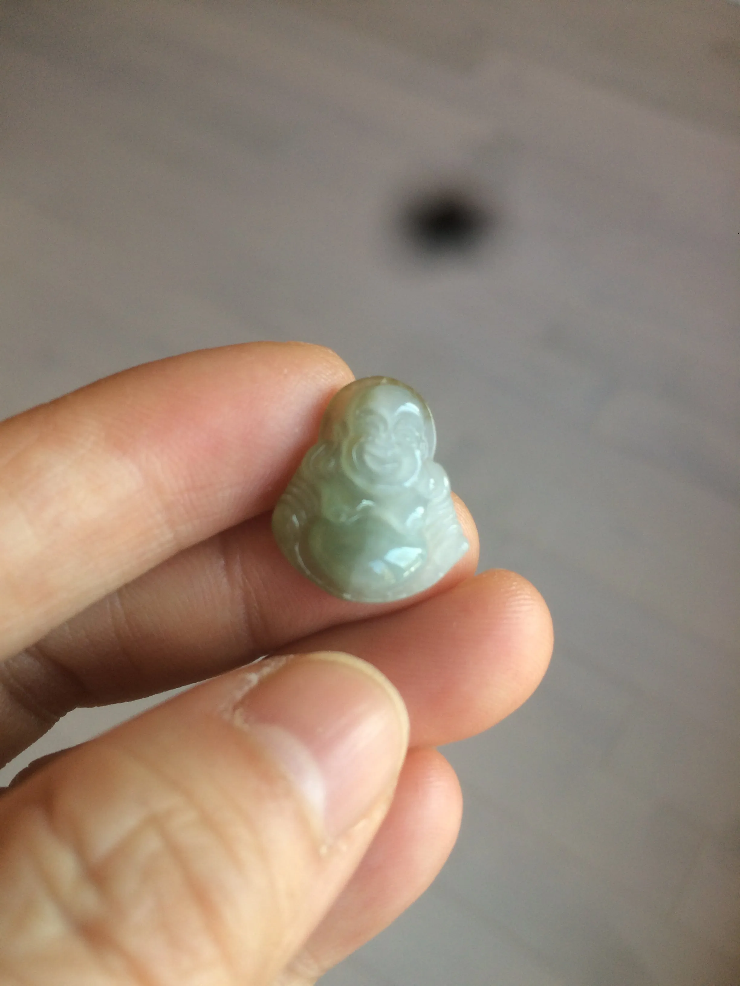 100% Natural type A green/white small happy buddha jadeite Jade pendant necklace group AF33