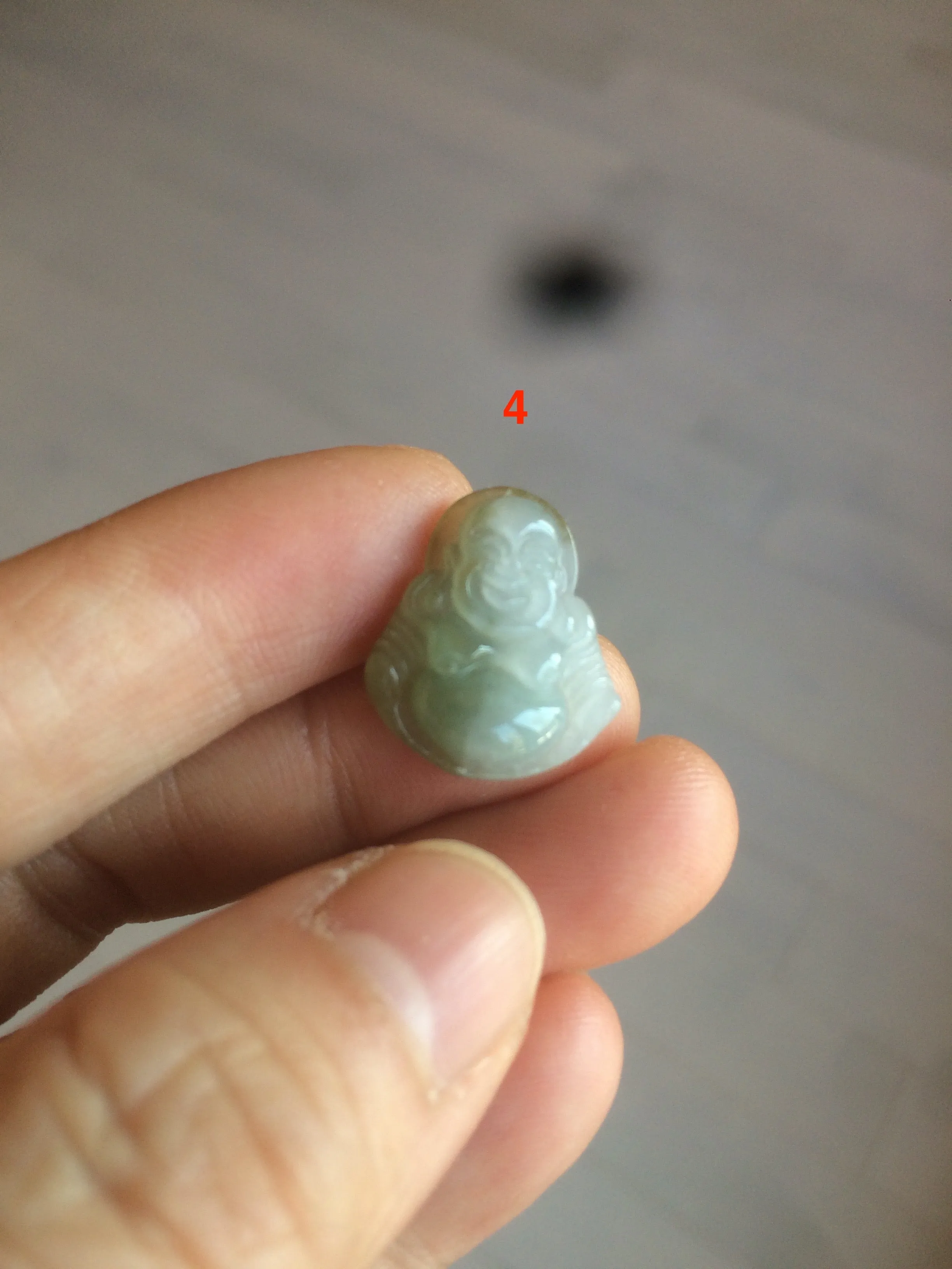 100% Natural type A green/white small happy buddha jadeite Jade pendant necklace group AF33