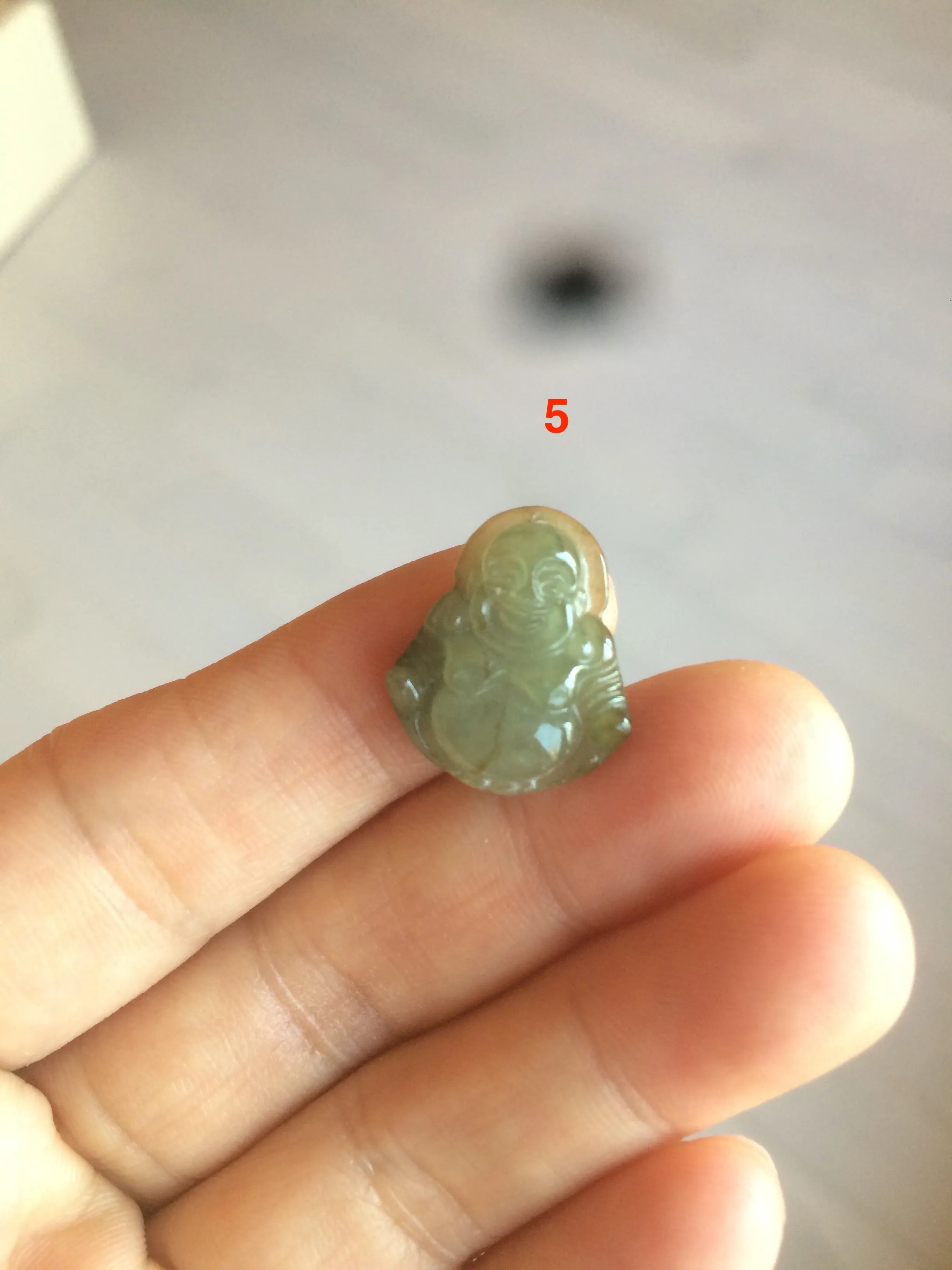 100% Natural type A green/white small happy buddha jadeite Jade pendant necklace group AF33