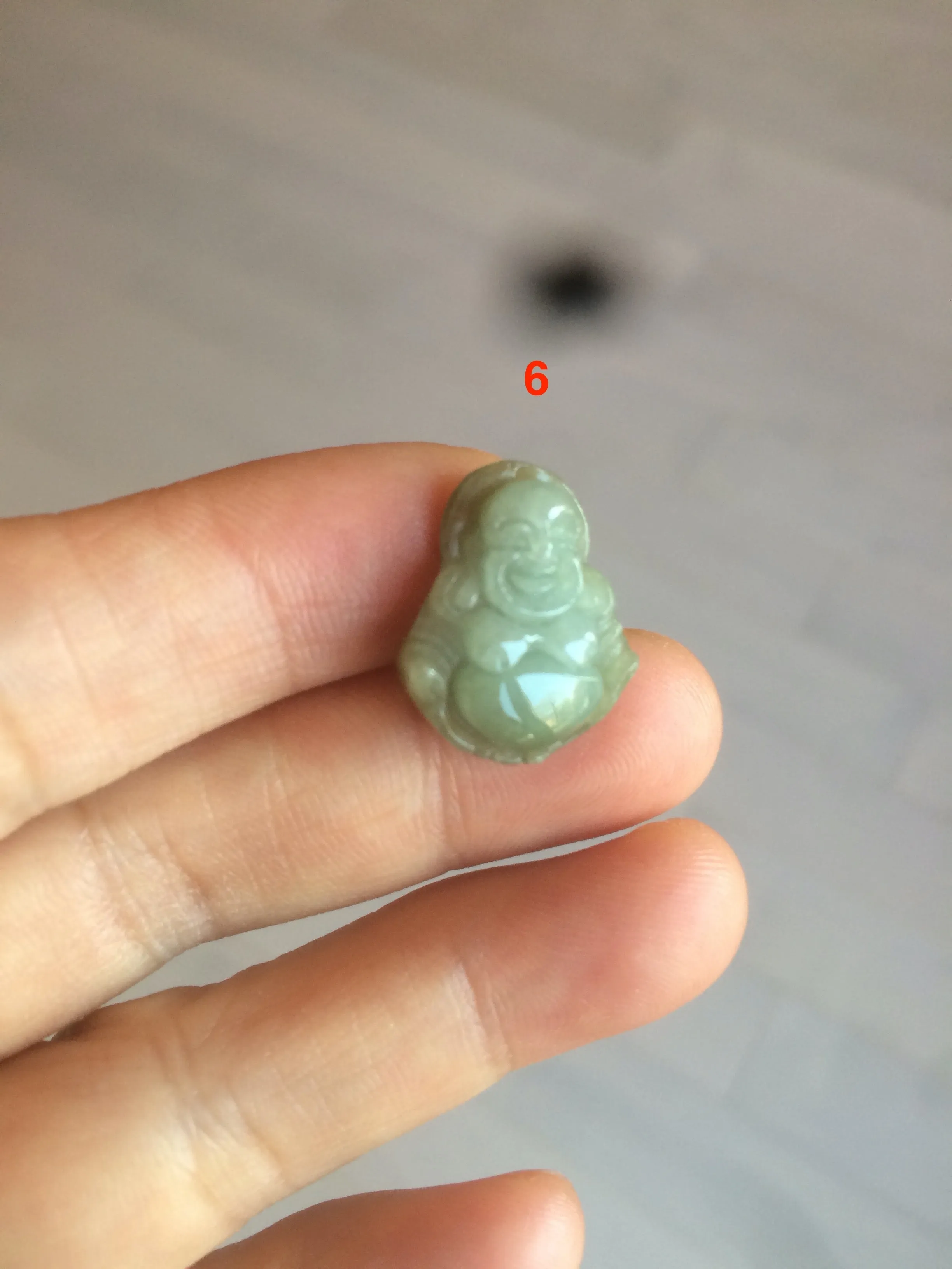 100% Natural type A green/white small happy buddha jadeite Jade pendant necklace group AF33