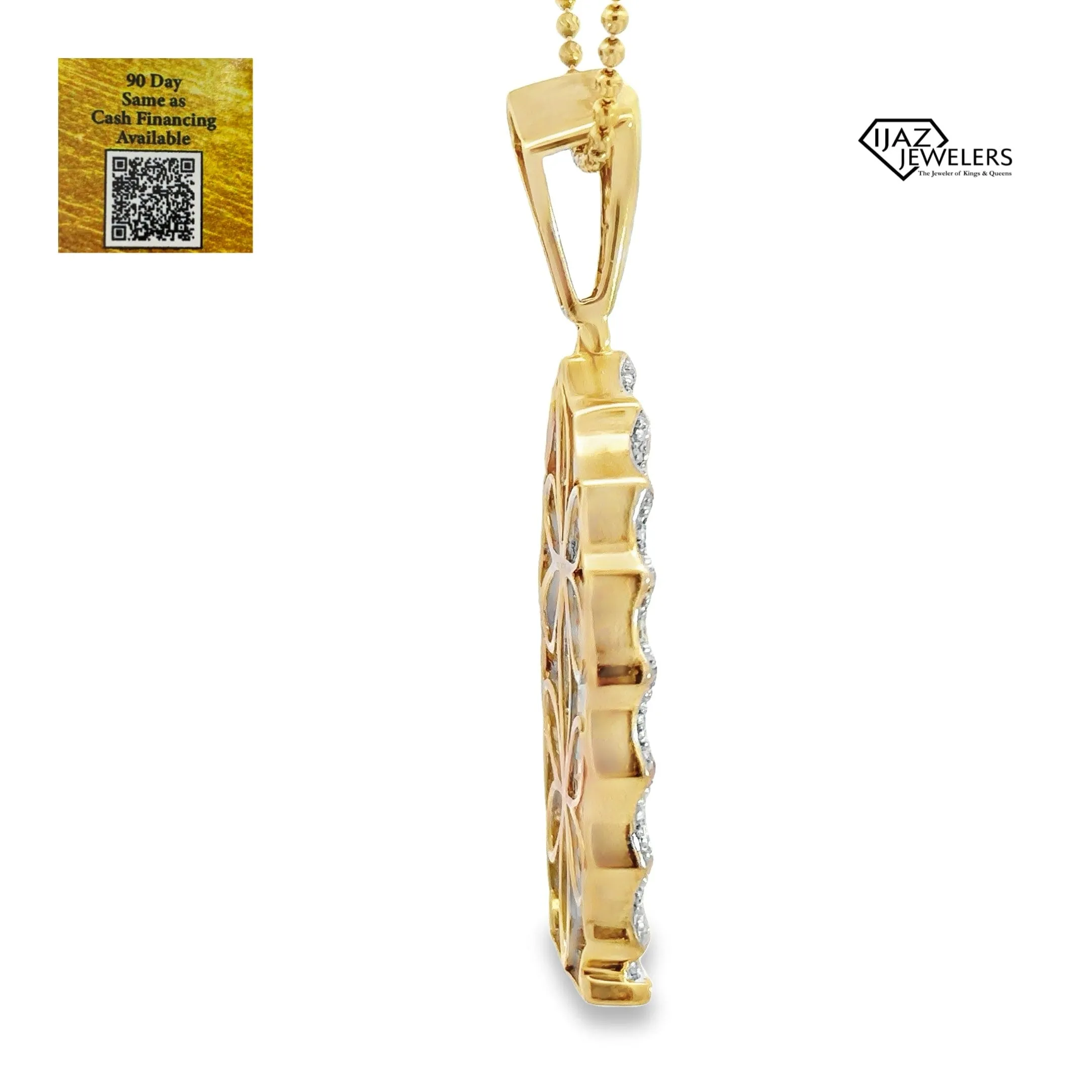 10K Gold 1.00 CTW Diamond Virgin Mary Charm