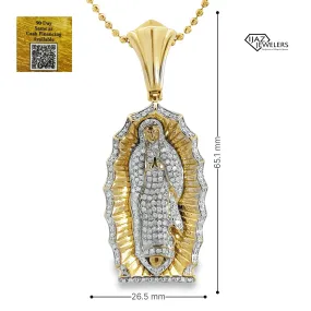 10K Gold 1.00 CTW Diamond Virgin Mary Charm