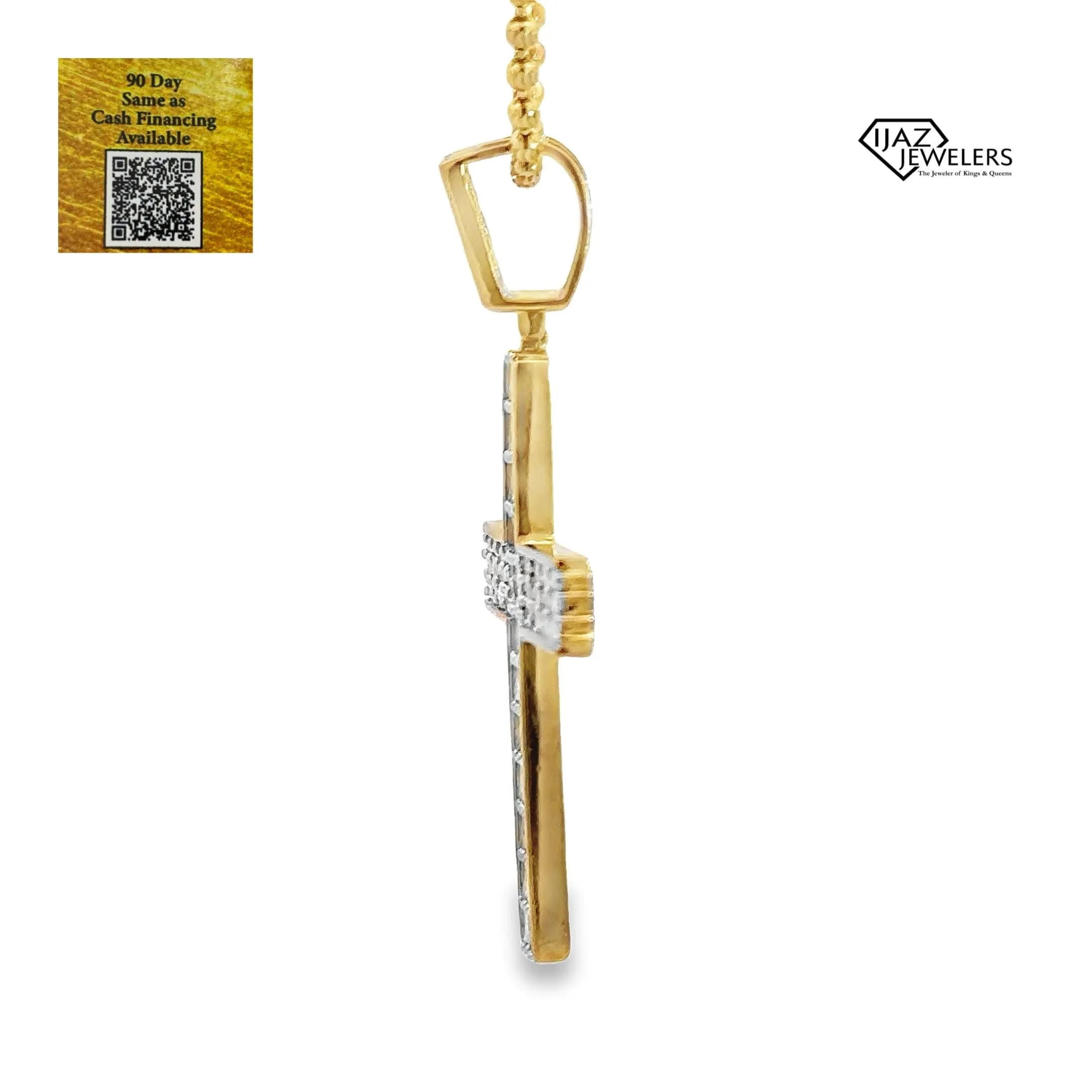 10K Gold 1.69 CTW Diamond Cross Charm