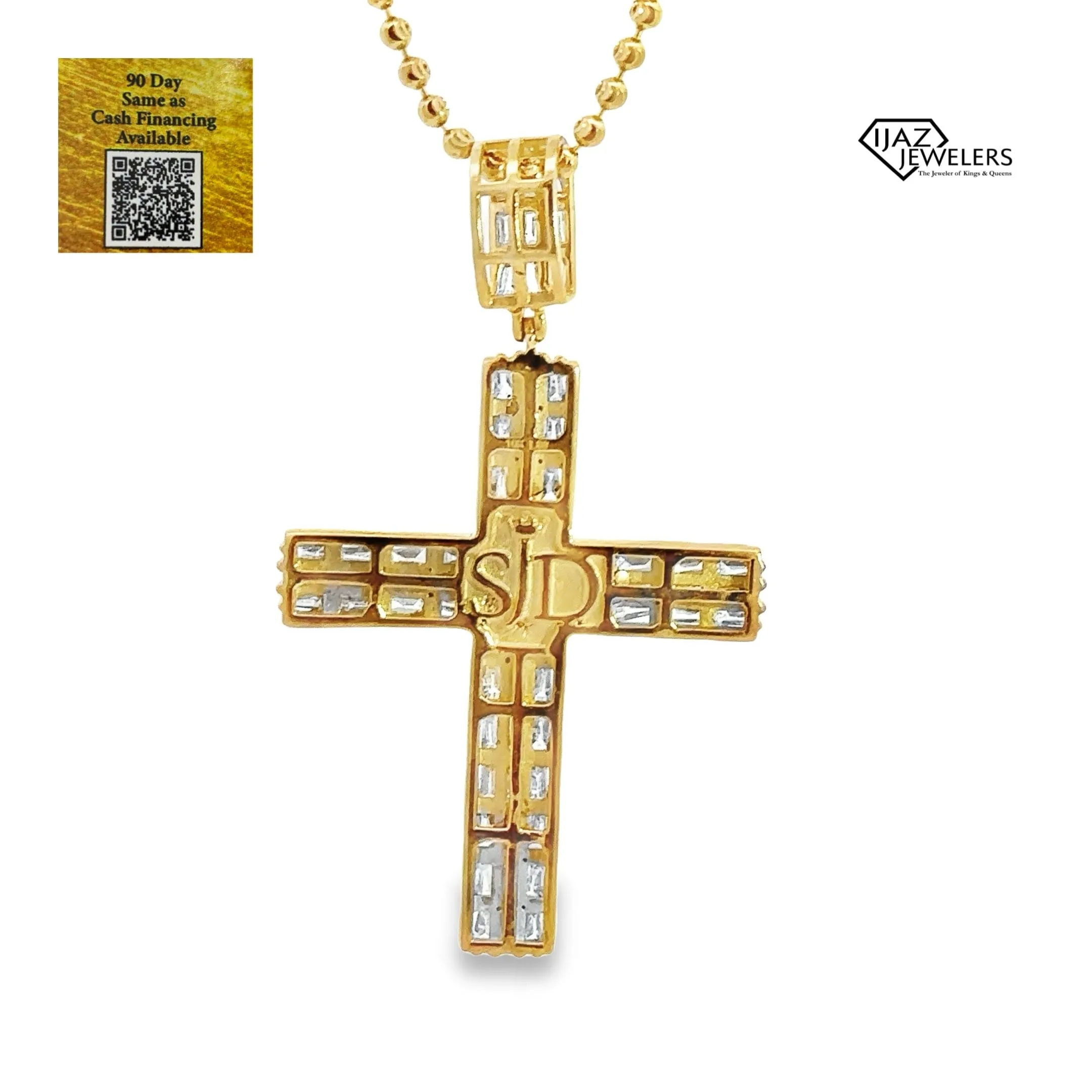 10K Gold 1.69 CTW Diamond Cross Charm