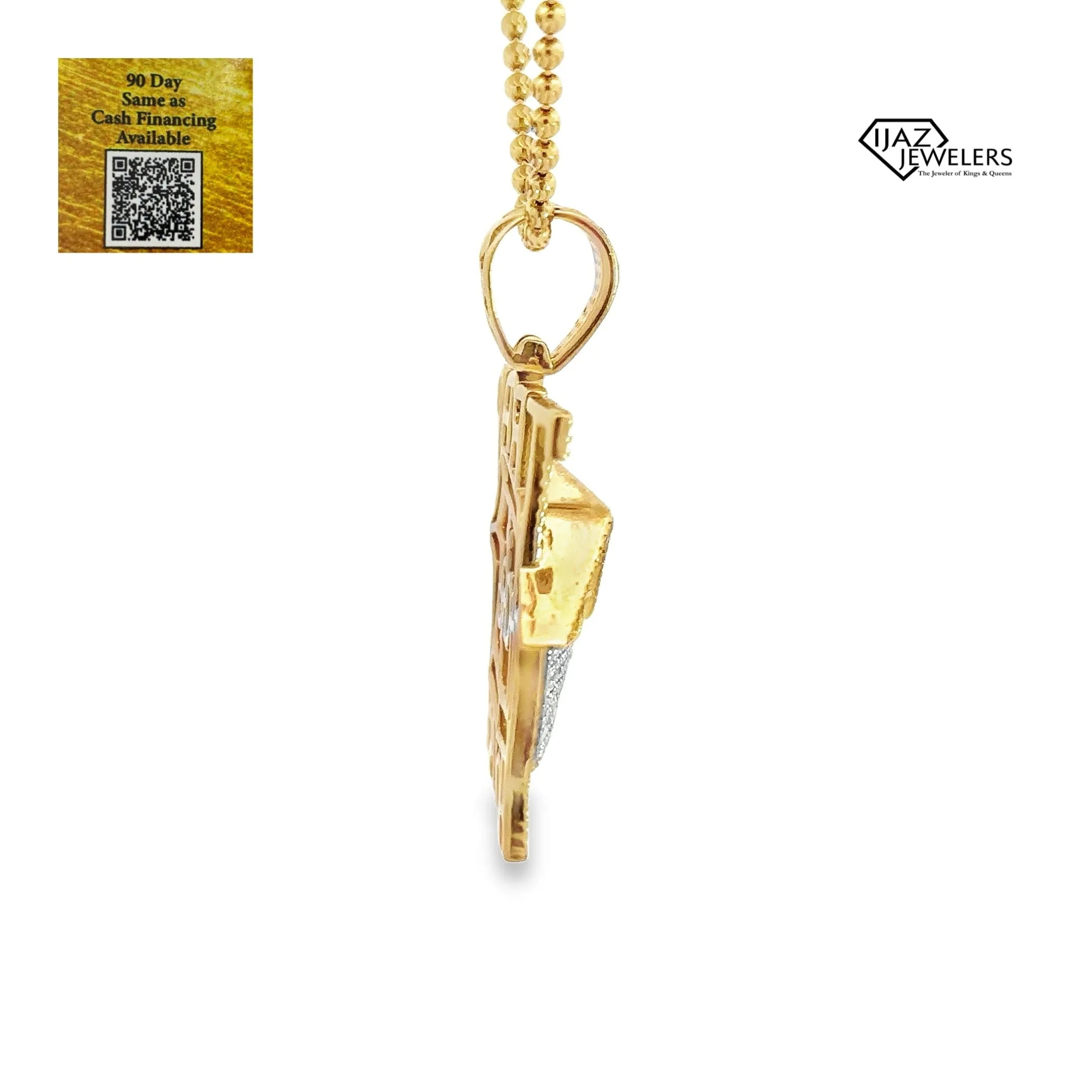 10K Gold 1.73 CTW Diamond Trap House Charm