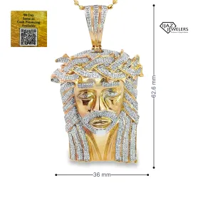 10K Gold 1.85 CTW Diamond Jesus Charm