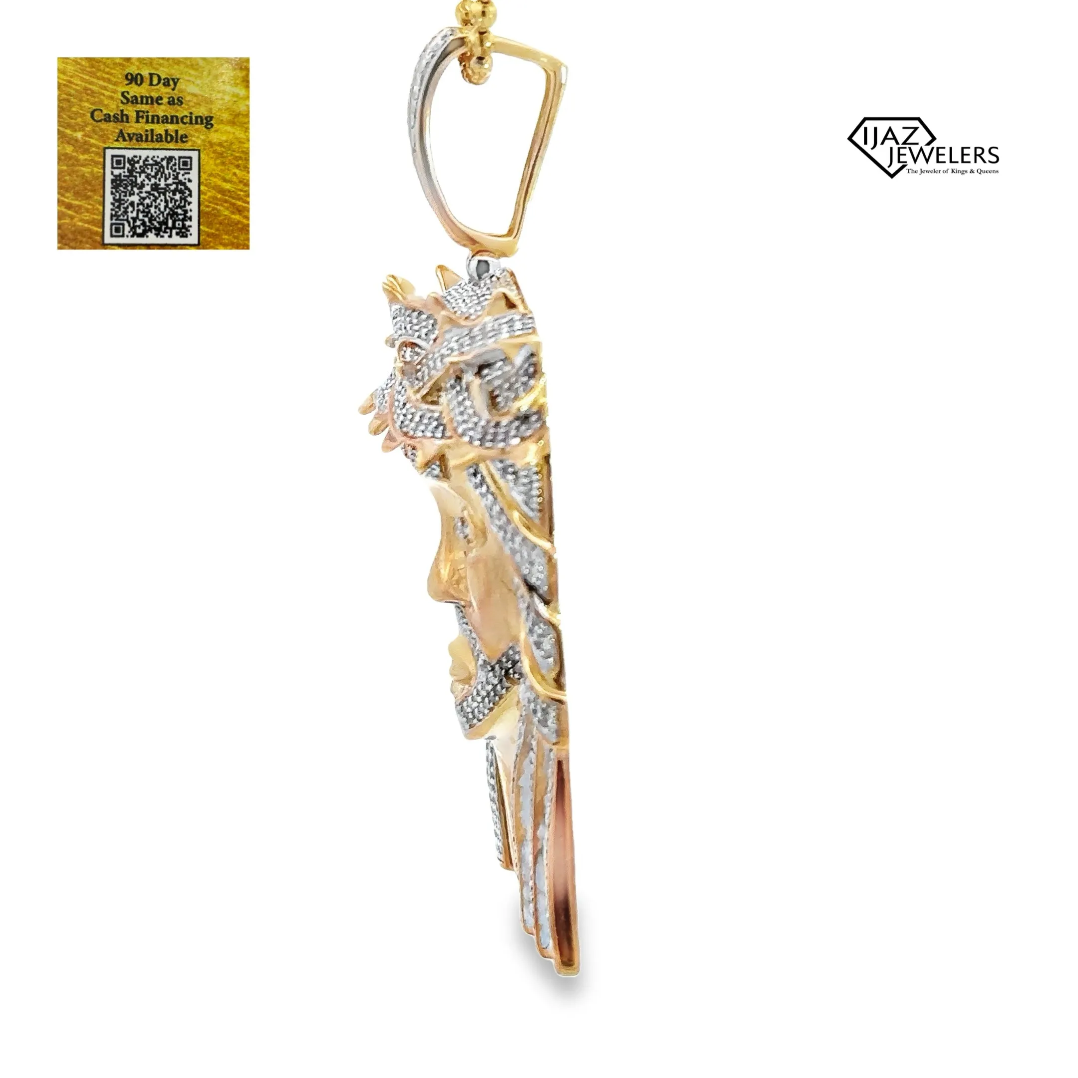 10K Gold 1.85 CTW Diamond Jesus Charm