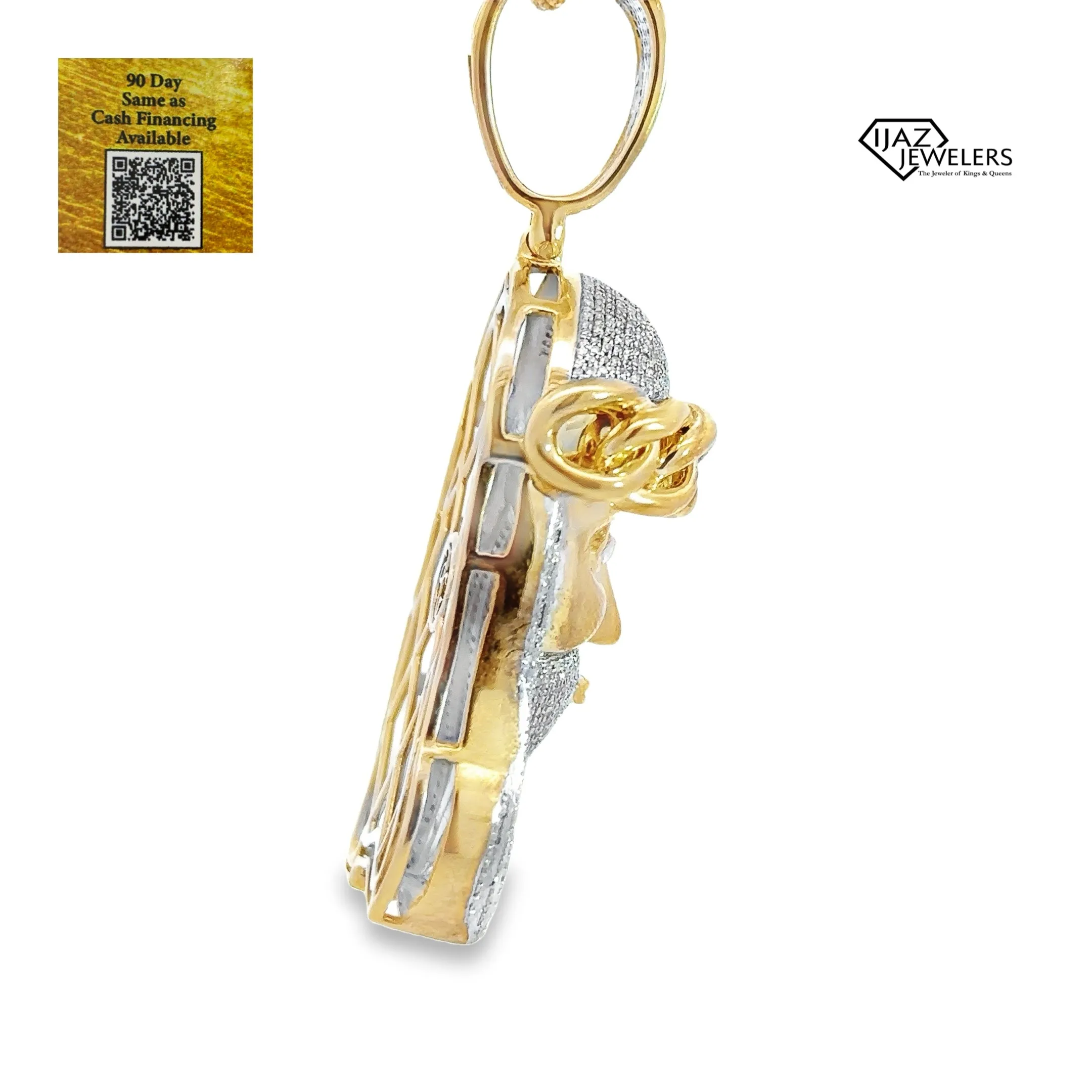 10K Gold 2.30 CTW Diamond Jesus Charm