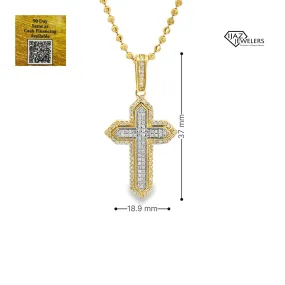 10K Gold Two Tone 0.45 CTW Diamond Cross Charm