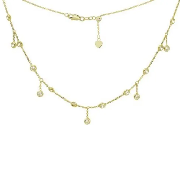 14K HANGING CZ CHOKER NECKLACE