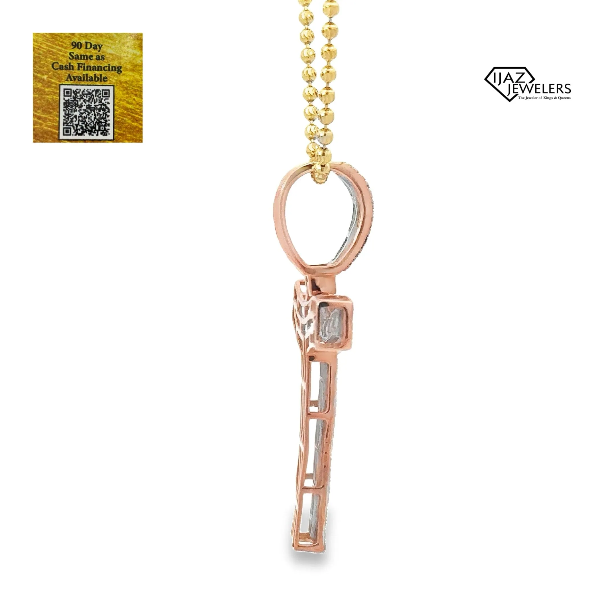 14K Rose Gold 1.09 CTW Diamond T Charm