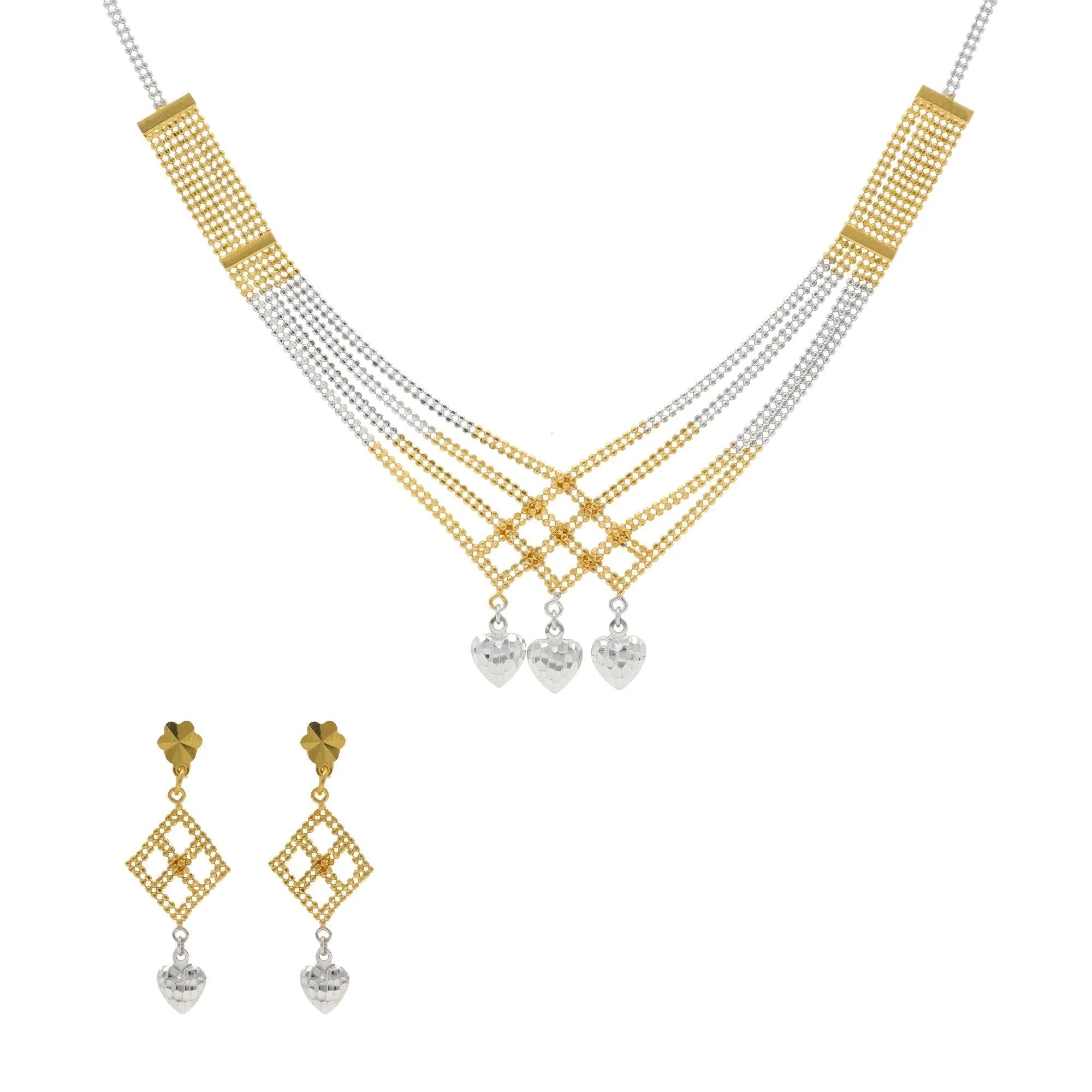 22K Yellow Gold Singapore set with Earrings