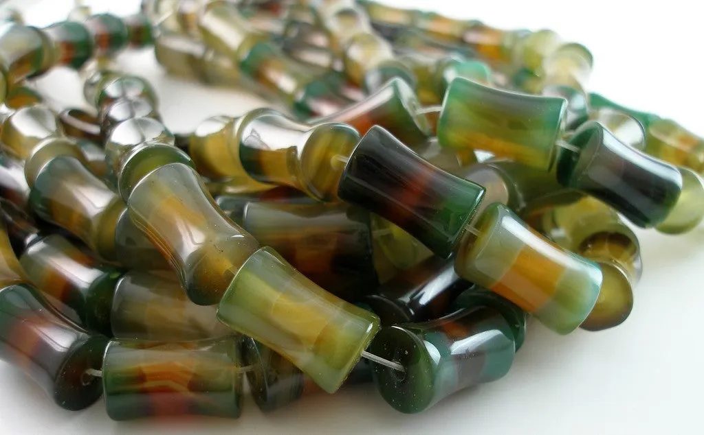 Agate Gemstone Beads, 20mm Bow Tie Gemstone Beads Half Strand 10pcs G81