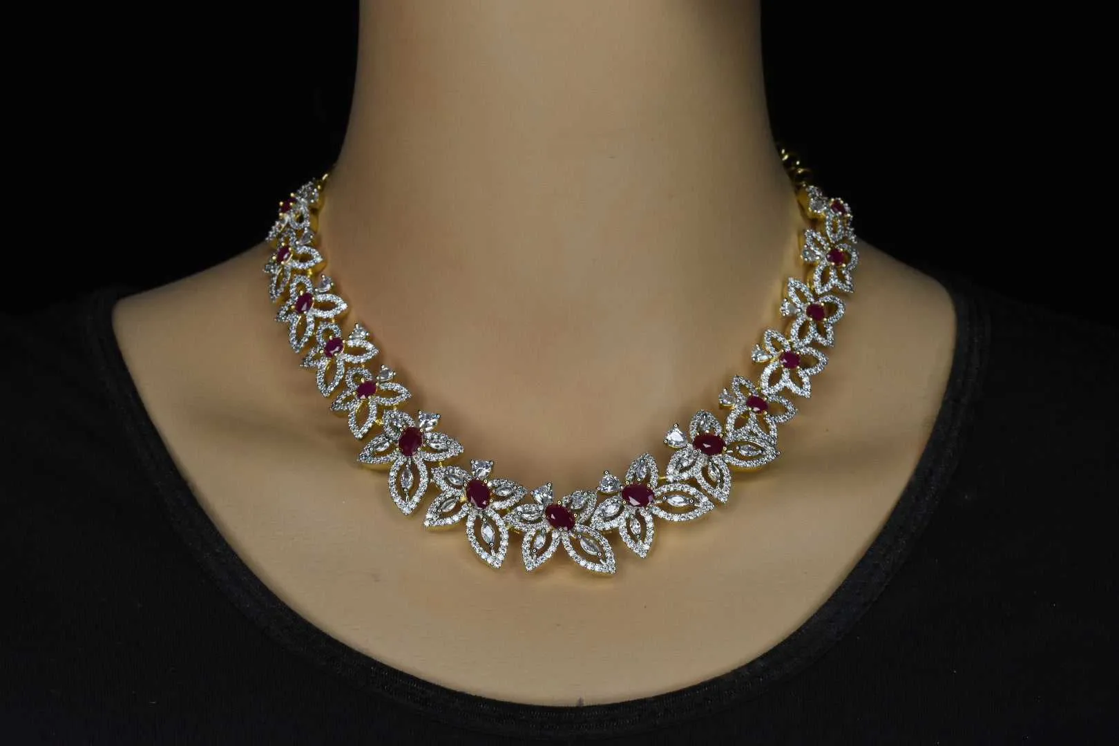 American Diamond Florar Necklace