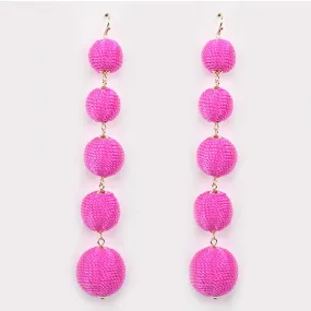 Barbie Theme Thread Ball Drop Earrings