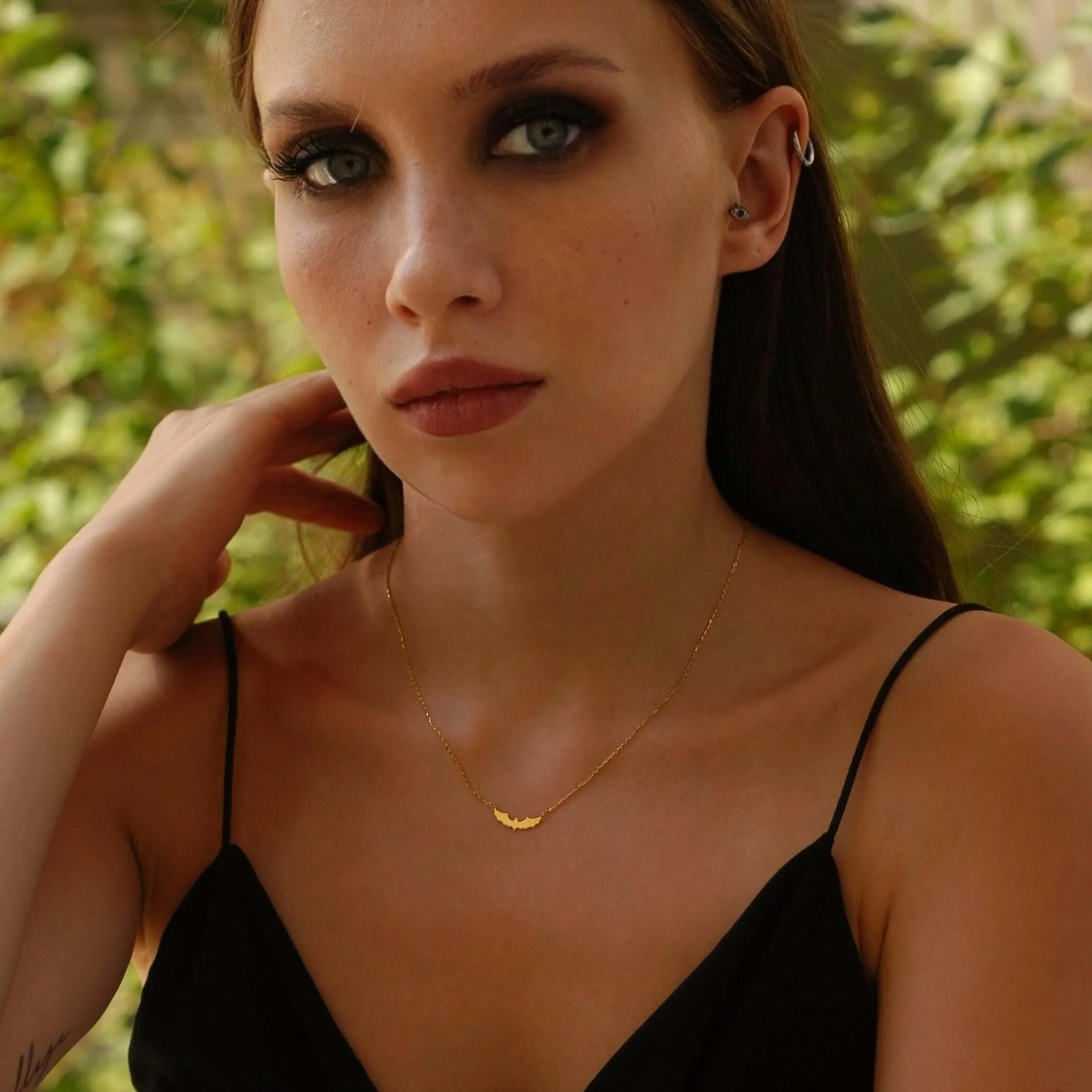 Bat Necklace | 14K Solid Gold or Gold Plated Options