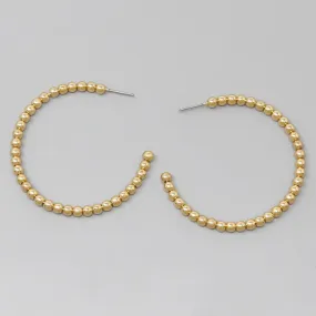 Beaded Metal Hoop Earrings