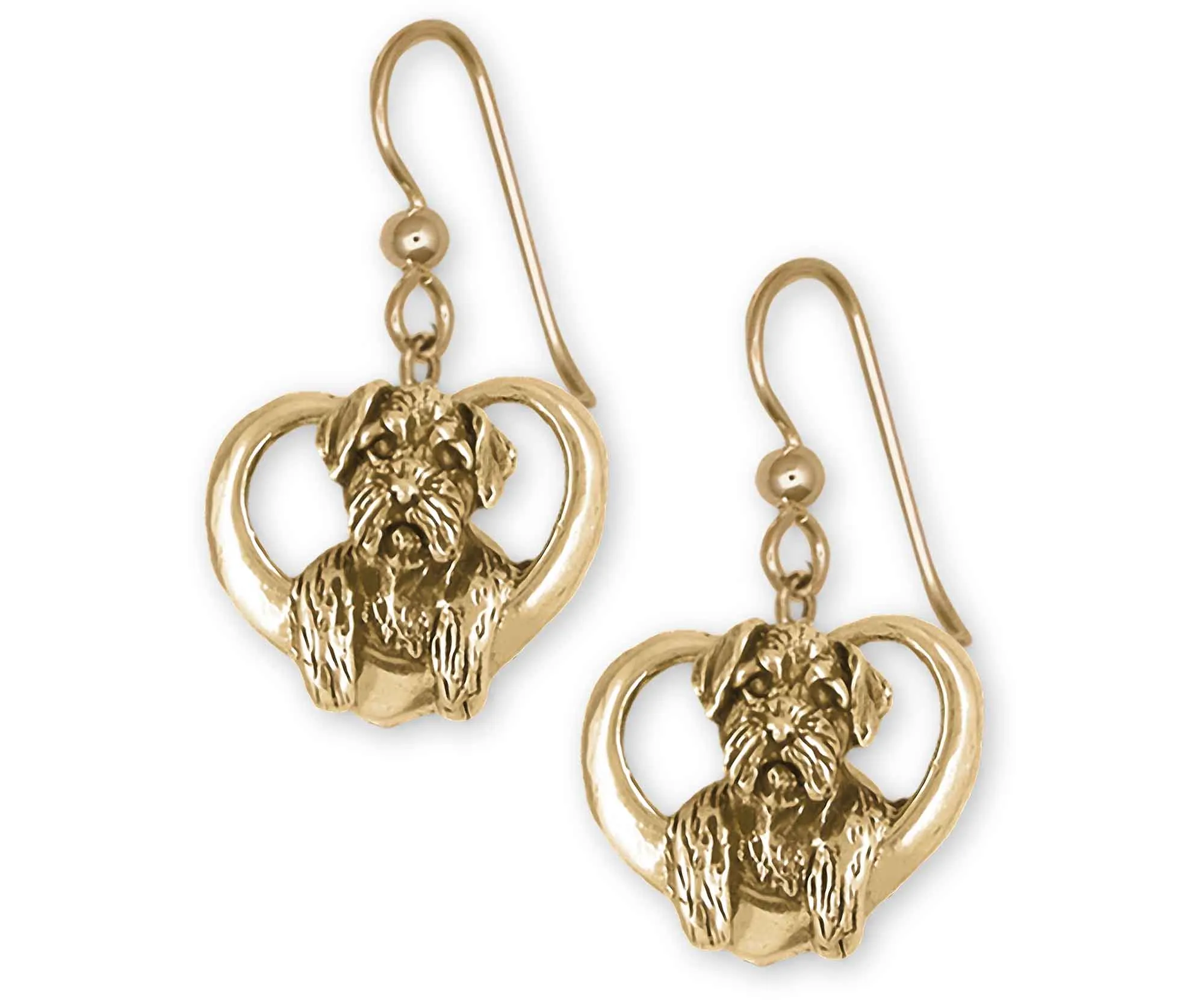 Border Terrier Jewelry 14k Gold Vermeil Handmade Border Terrier Earrings  BDT2-EVM