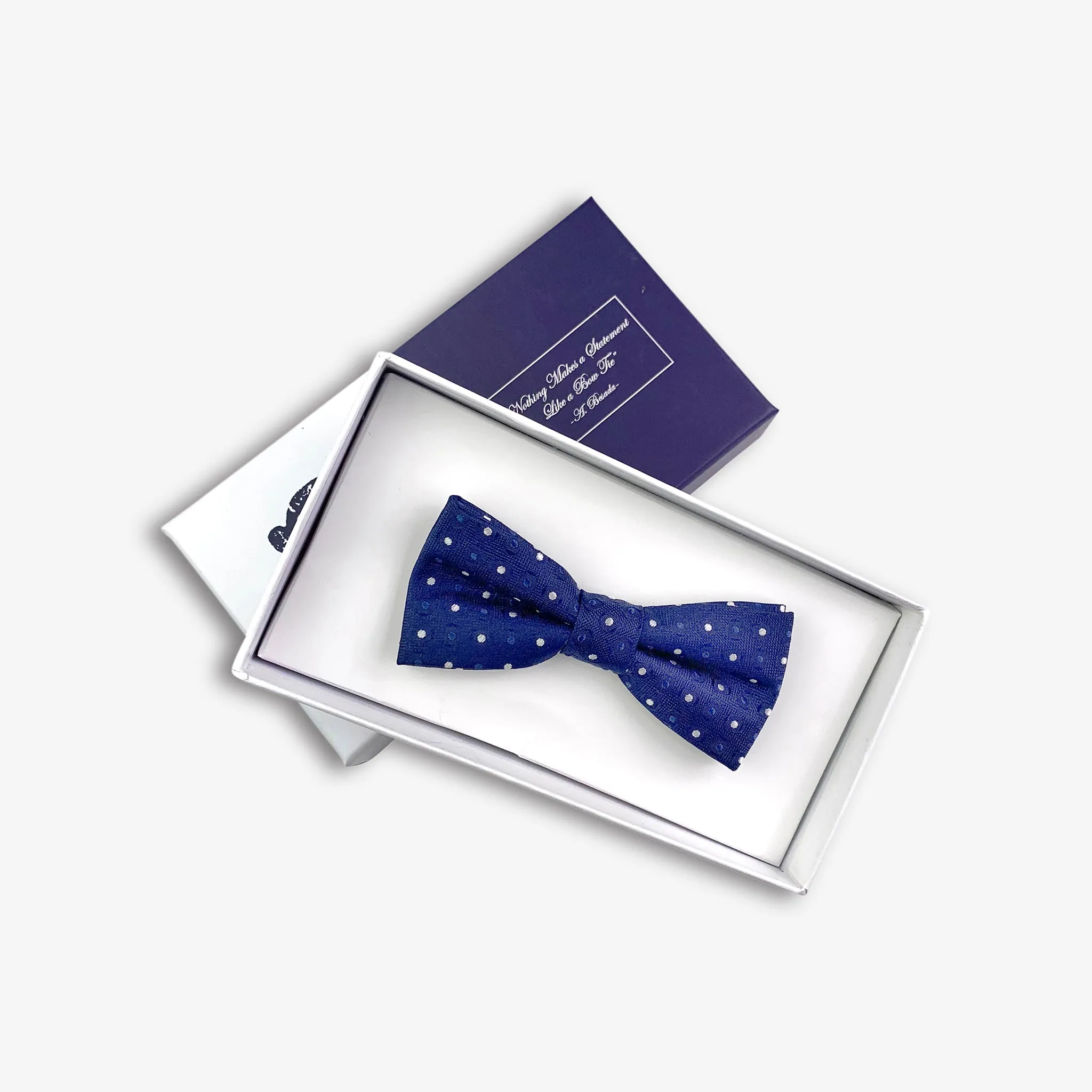 Bow Tie | White/Blue Dots