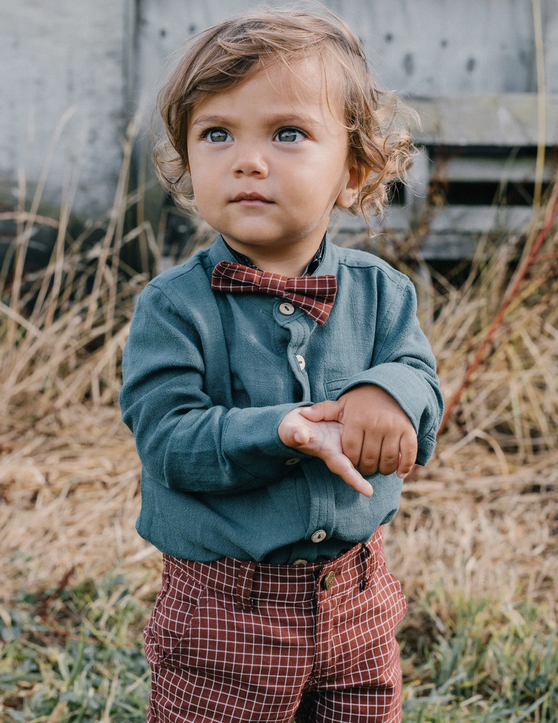 Boys Bow Tie - Vintage Red Check