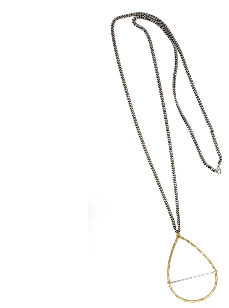 Brass Teardrop Bar Necklace