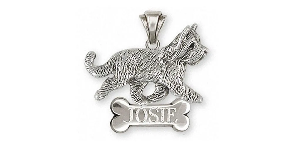 Briard Pendant Jewelry Sterling Silver Handmade Dog Pendant BRD2X-NP