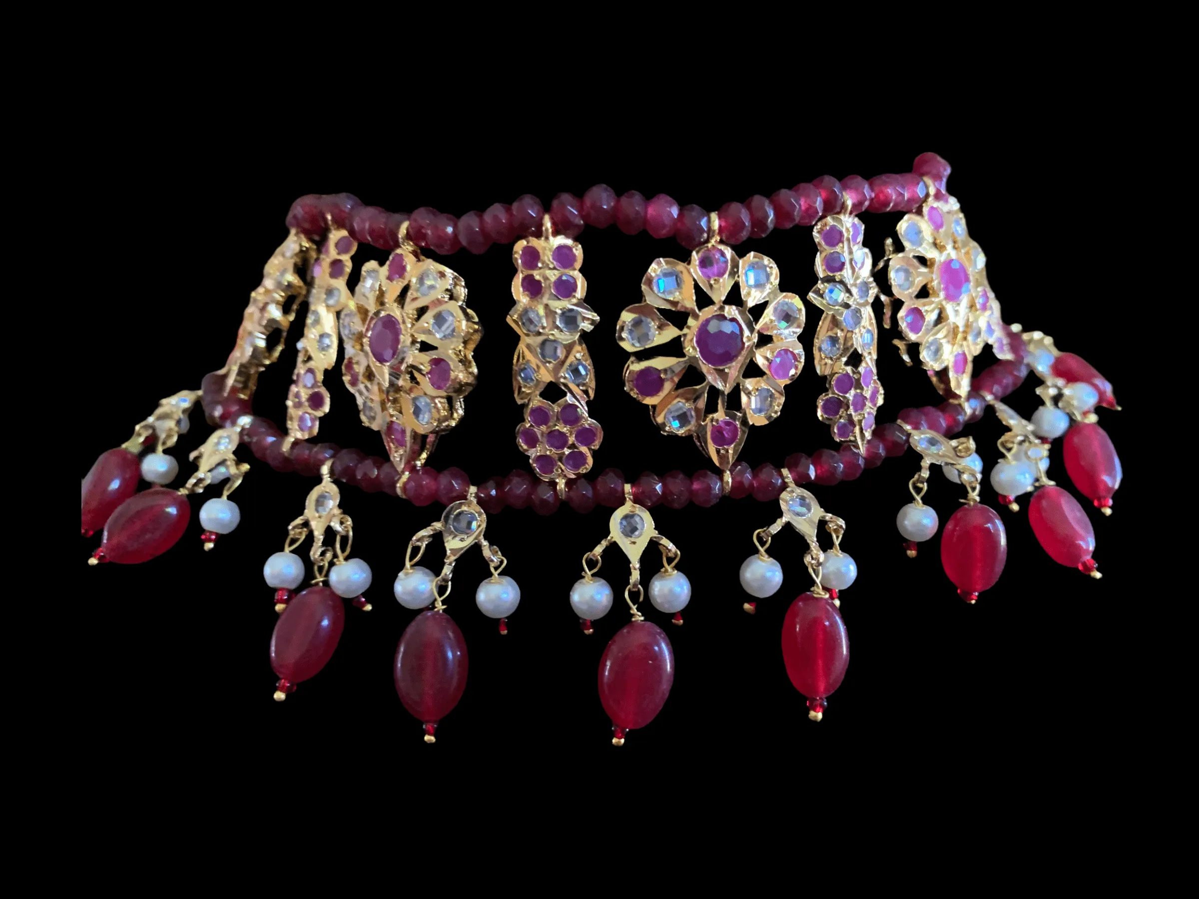 C3 Himah ruby choker with earrings ( READY TO SHIP )