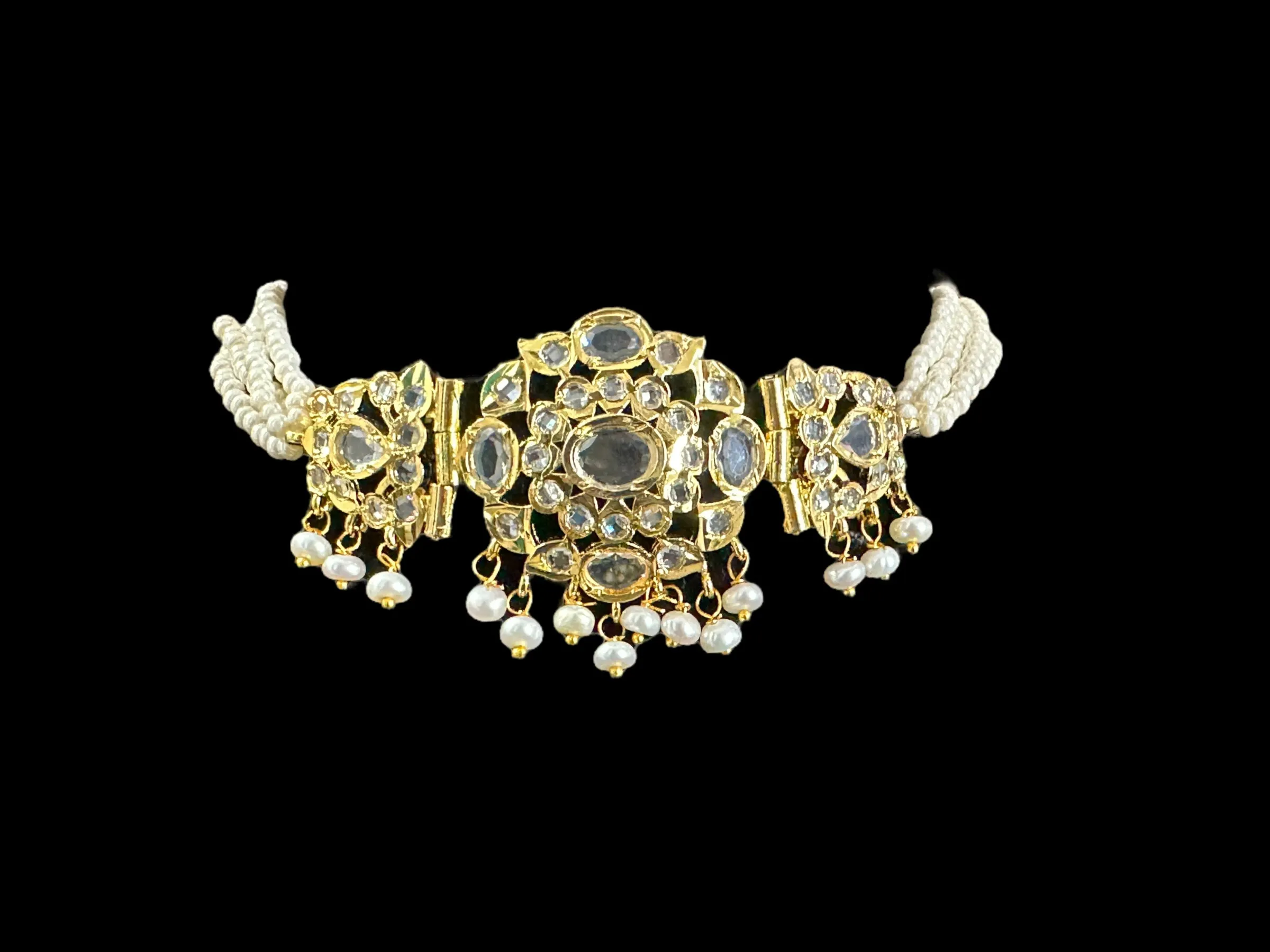 C328 MUSHK hyderabadi choker with earrings  ( READY TO SHIP  )