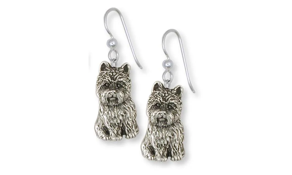 Cairn Terrier Earrings Jewelry Sterling Silver Handmade Dog Earrings CNWT32-E