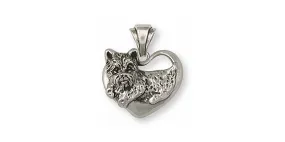 Cairn Terrier Pendant Jewelry Sterling Silver Handmade Dog Pendant CR9-P