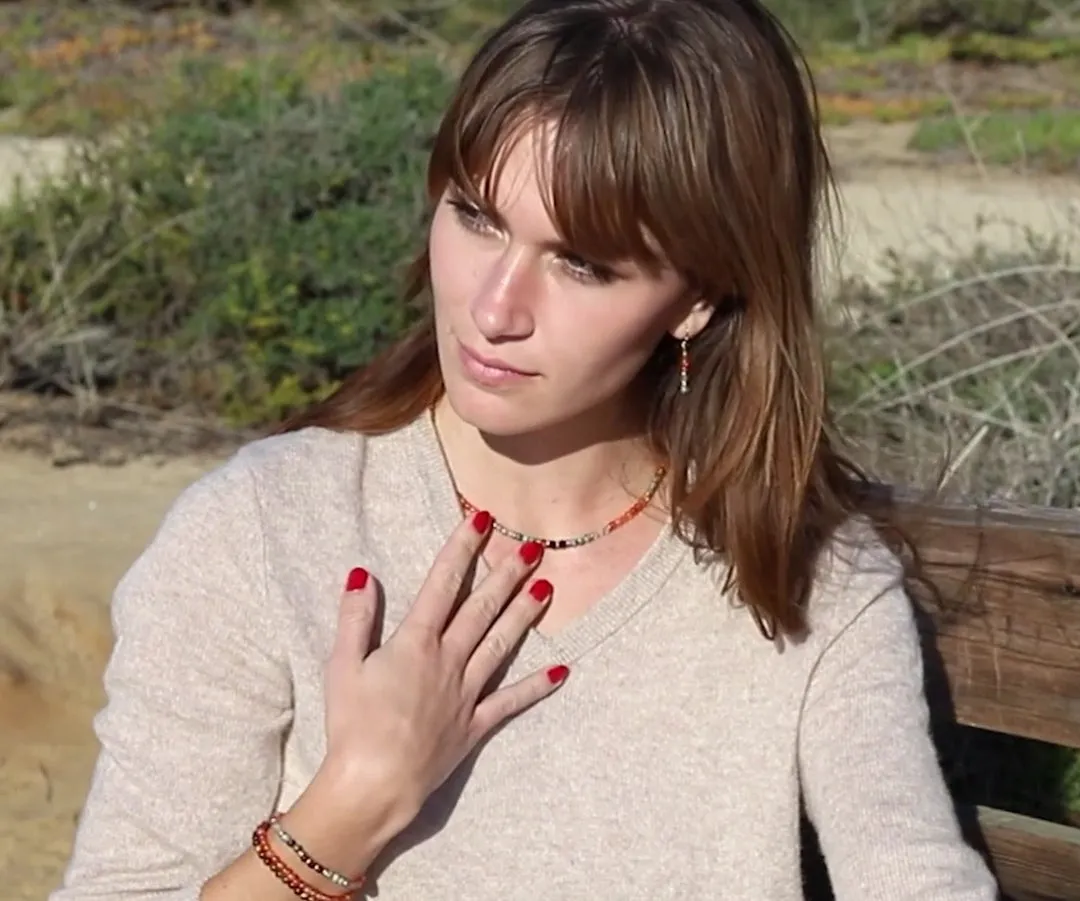 Carnelian and Amazonite Delicate Necklace