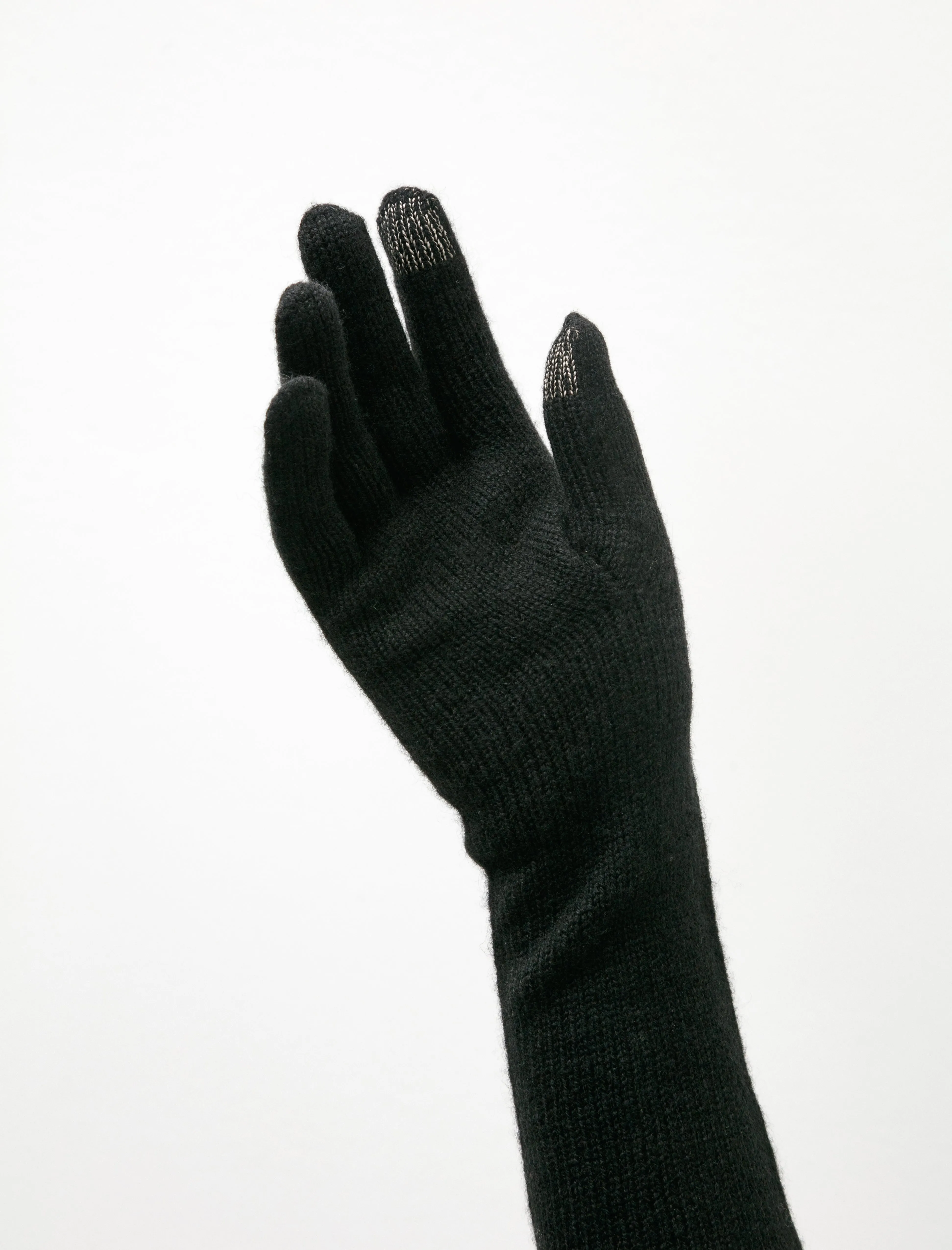 Cashmere Long Gloves Black