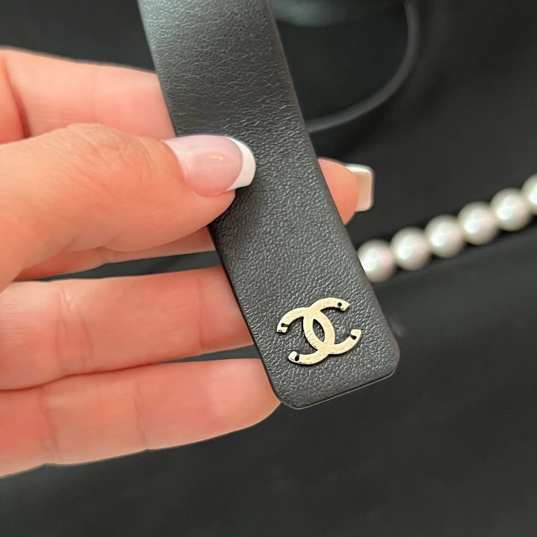 Chanel Leather Bow CC Pearl Belt