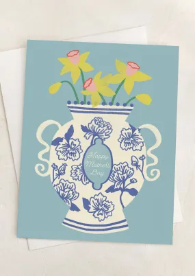 Chinoiserie Daffodils Mother's Day Card