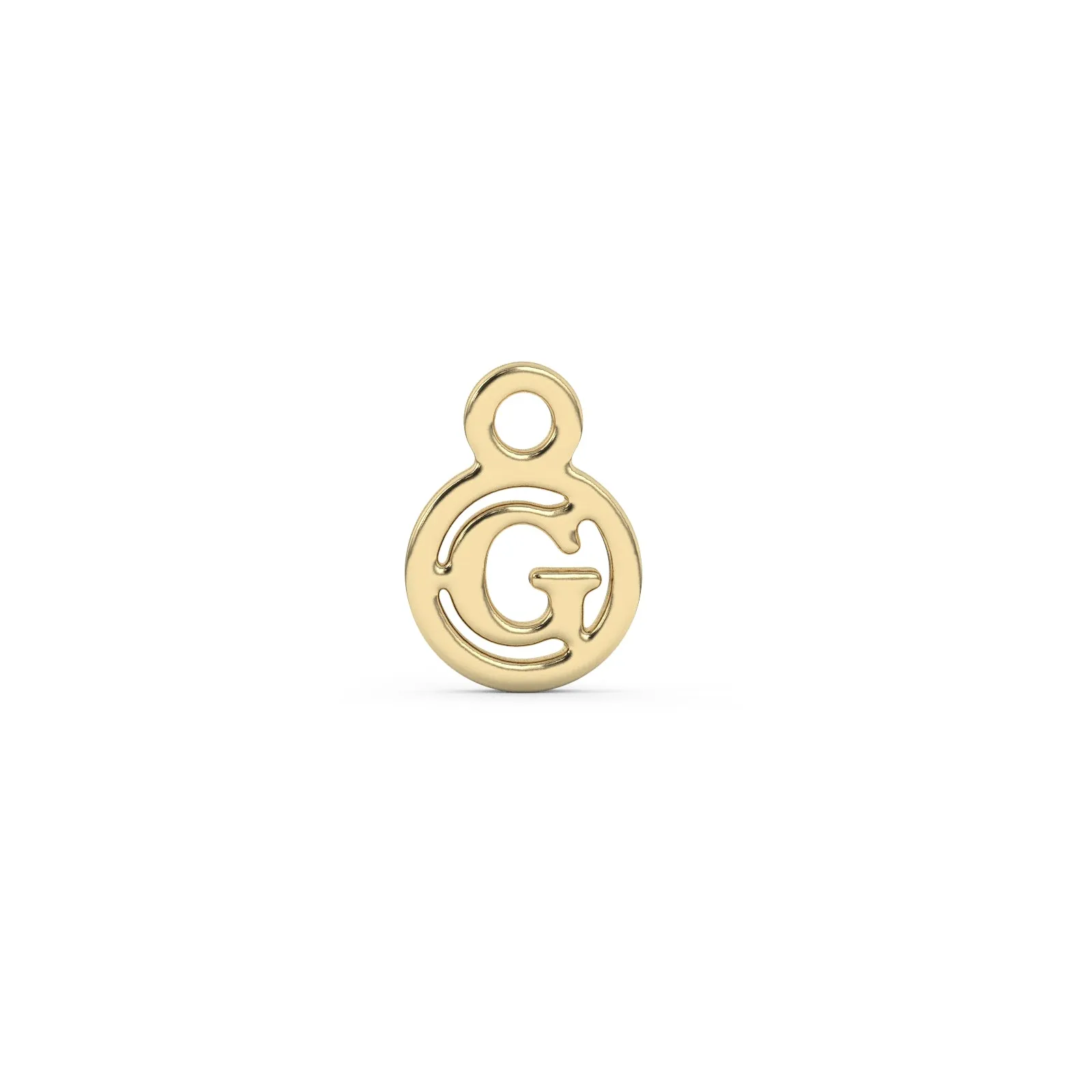 Circle Initial Charm - G | 10k Yellow Gold