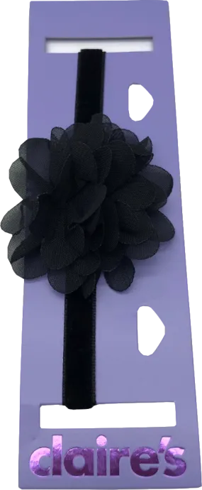 Claire's Black Flower Choker One Size