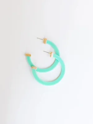 Classic Acrylic Large Hoops in Teal