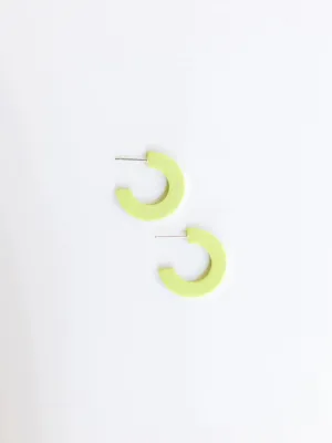 Classic Acrylic Small Hoops in Lime