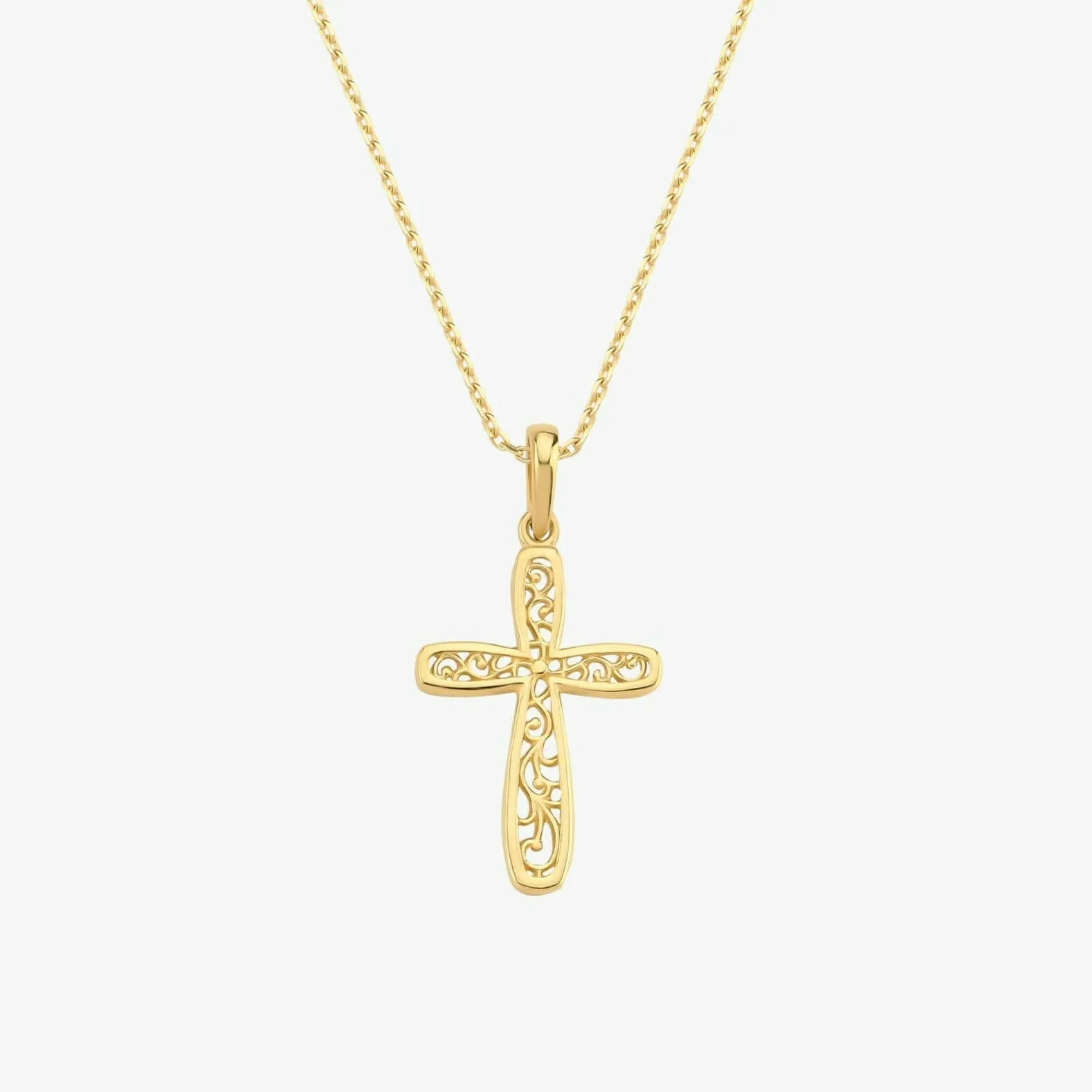 Cross Necklace | 14K Solid Gold