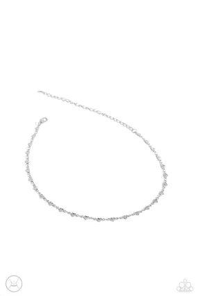 Cupid Catwalk Silver Heart Choker Necklace - Paparazzi Accessories