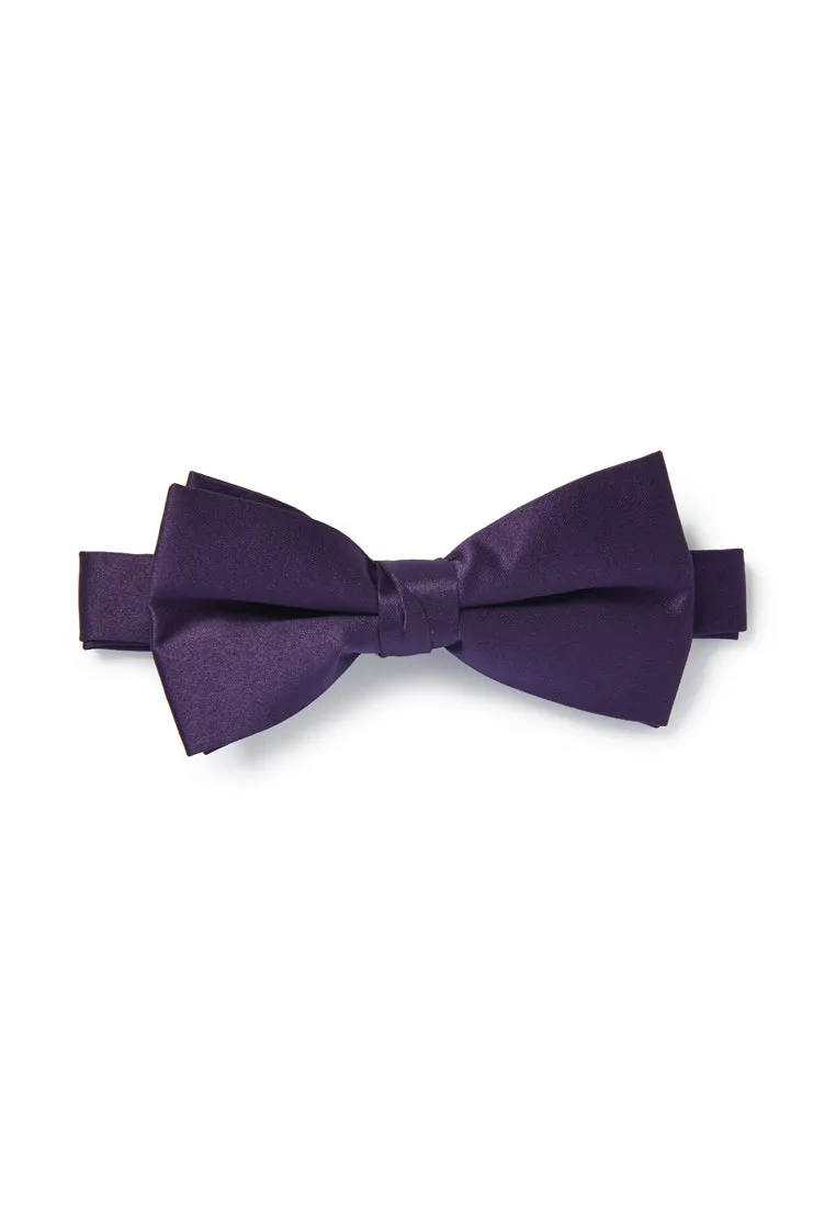 Dark Purple Satin Bow Tie