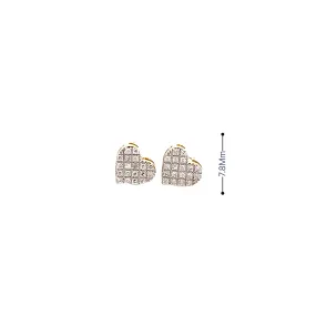 Diamond 0.21Ctw Heart Shaped Earrings