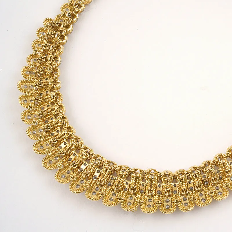 Diamond Layered Rope Collar Necklace