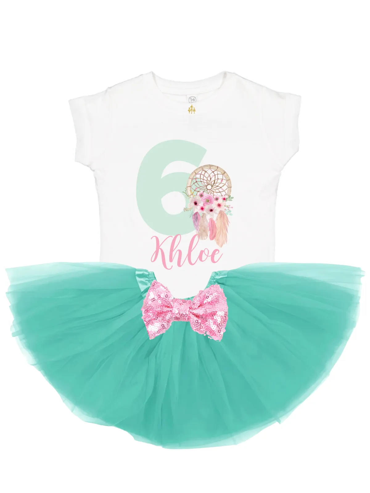 Dreamcatcher Birthday Tutu Outfit - Mint Green & Pink