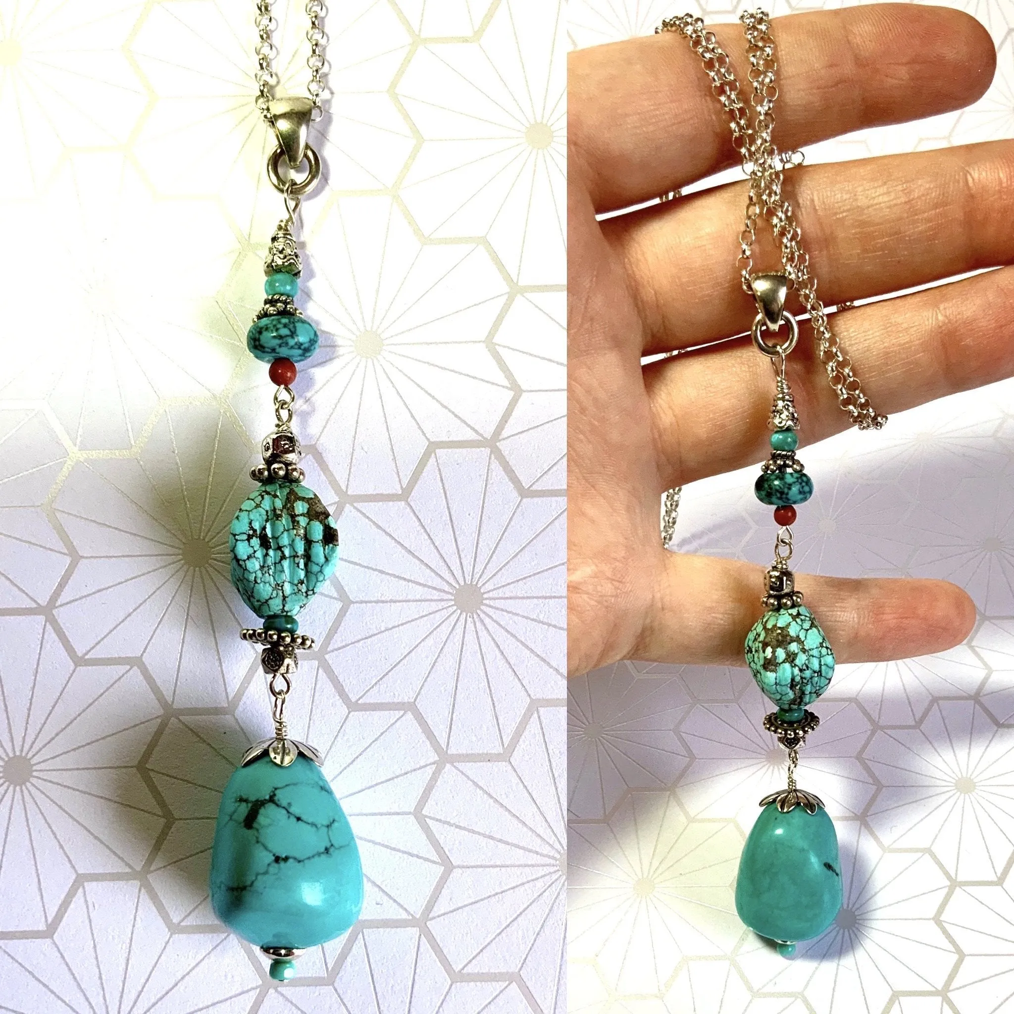 Falling Waters Turquoise Pendant