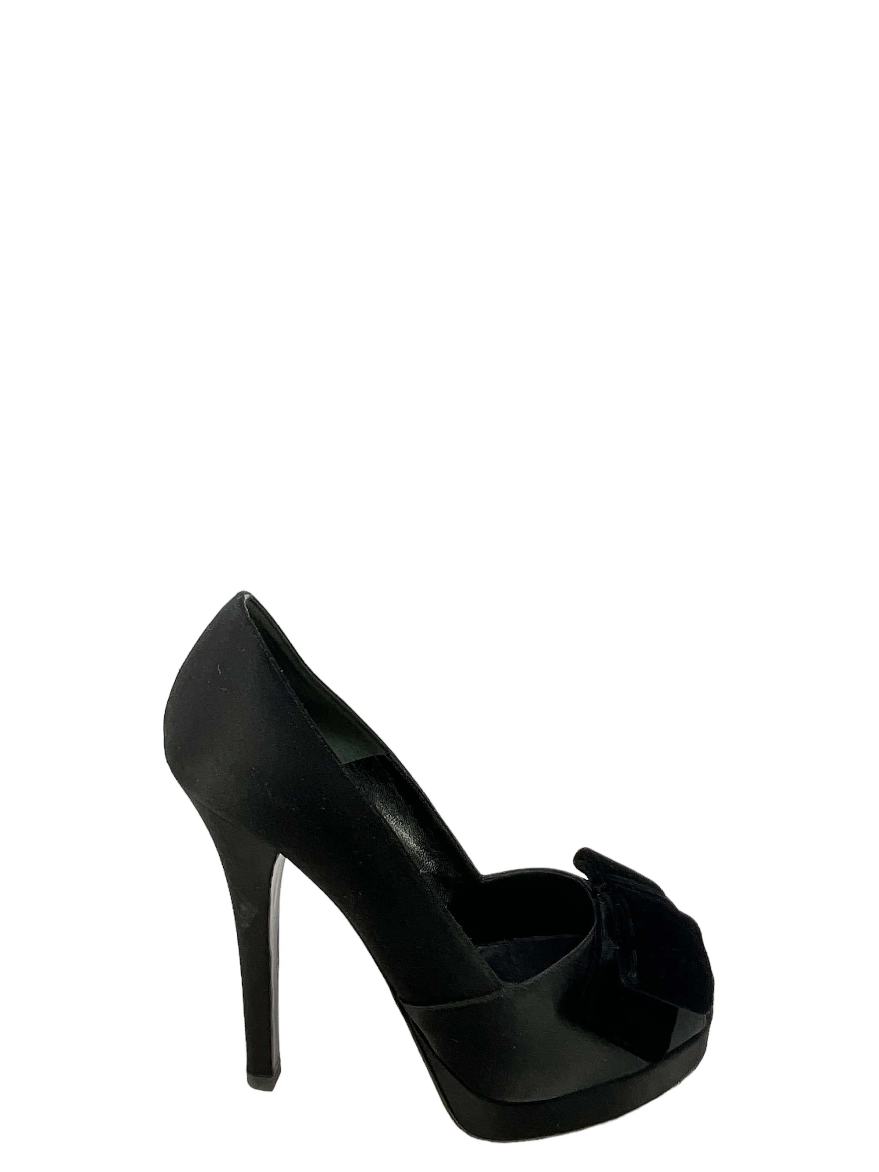 Fendi Black Satin Pumps Size 7.5