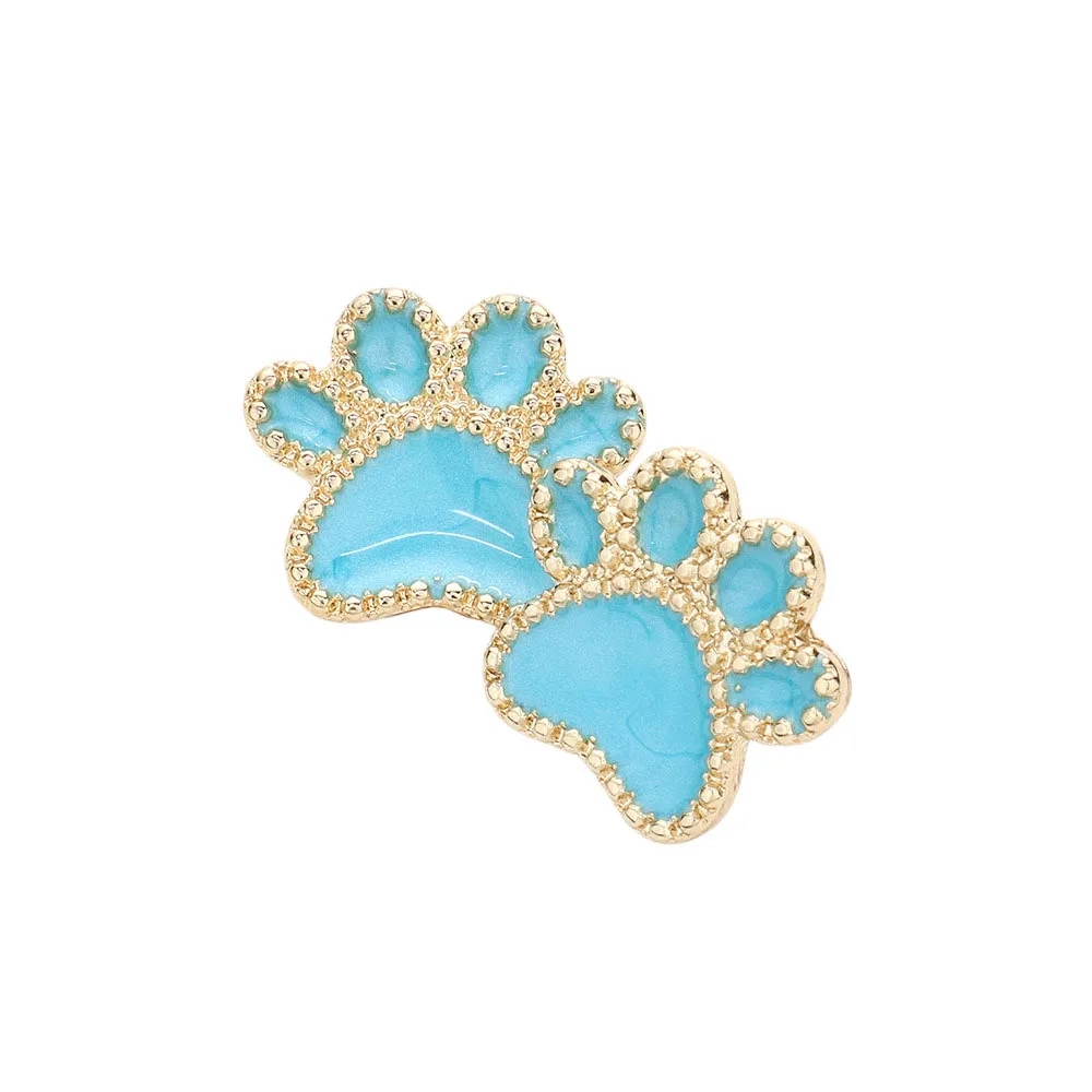 Glittered Paw Stud Earrings