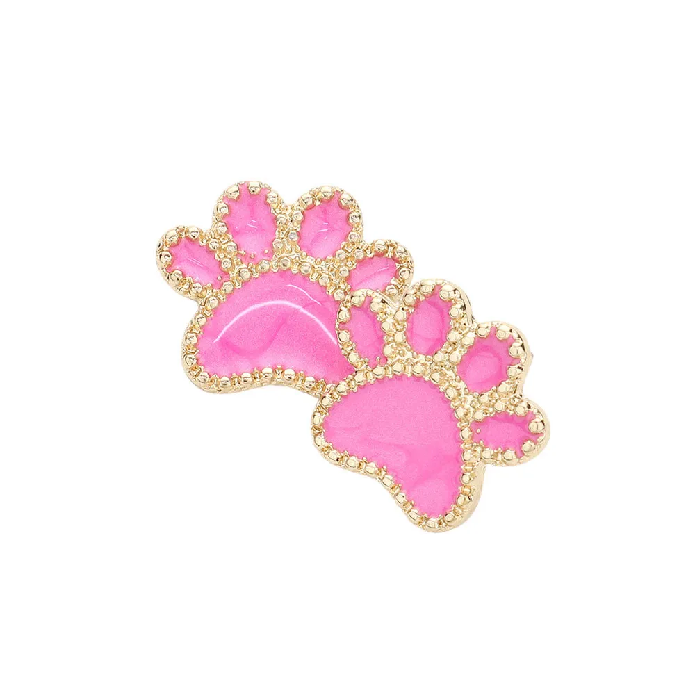 Glittered Paw Stud Earrings