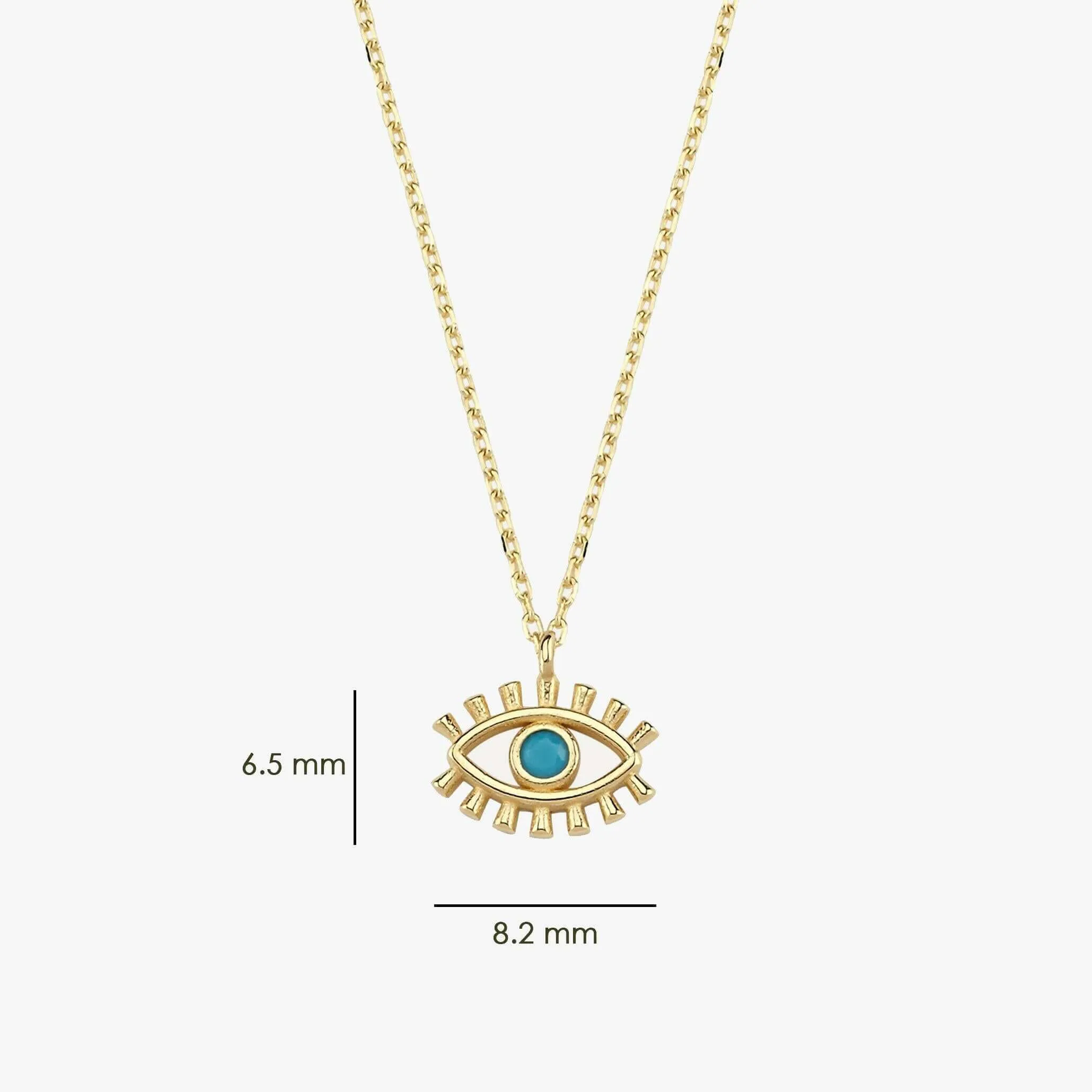 Gold Evil Eye Necklace | 14K Solid Gold